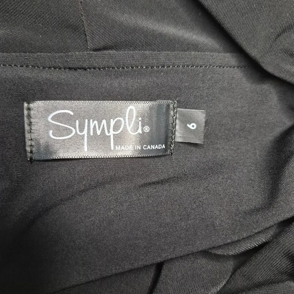 Sympli The Look Tunic Top Black Cowl Neck Asymmetrical Swing Lagenlook Sz 6 NWT - Picture 8 of 11